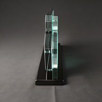 Neelpure 187693 Trophée en cristal noir avec base en forme de pomme, impression UV personnalisée, logo et texte sur mesure pour cérémonie d'entreprise, souvenir