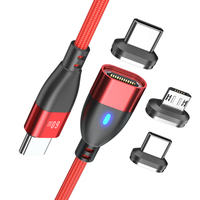 Vente en gros 60W/100W 24pin 5A chargeur rapide 1 M 1.8M câble de données magnétique 3-en-1 pour téléphone et ordinateur portable