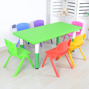 Ensemble de meubles pour enfants, bureau et chaise en plastique, mobilier de salle de classe de maternelle, hauteur réglable - Product Image 4