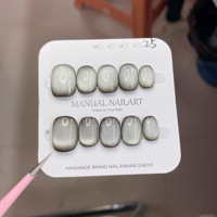 Fournitures en gros pour ongles à poser réutilisables, effet œil de chat scintillant, de haute qualité