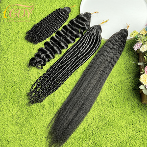 Crochet Human Hair 100% Crochet Hair Pre Italian Curly Virgin Braiding Hair Vendor Natural <strong>Blend</strong> Crochet Human Hair Extensions - Product Image 5