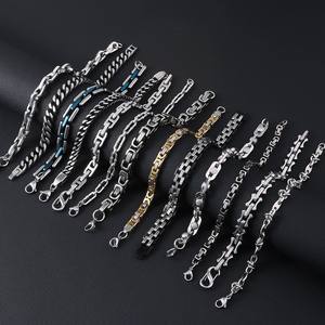 FY パンク ヒップホップ ロック チェーン ブレスレット 幅広 チャンキー ステートメント マルチプル ステンレススチール リンクチェーン ブレスレット ジュエリー ギフト 男性用 男の子用 - Product Image 2