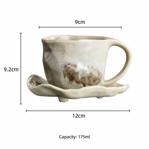 Taza de <span class=keywords><strong>café</strong></span> de cerámica con logotipo personalizado y platillo, al por mayor, marca blanca, jarra artesanal, artículos para cafetería, <span class=keywords><strong>Cyber</strong></span> Monday - Product Image 3