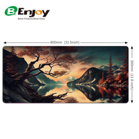 Grand tapis de souris en caoutchouc antidérapant oblong personnalisé paysage naturel mignon dessin animé jeu tapis de jeu clavier tapis de souris résistant aux taches