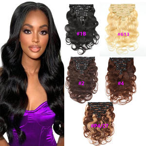 Extensiones de <span class=keywords><strong>Cabello</strong></span> Natural Brasileño Remy con Clip, Estilo Europeo Americano, Color Natural, <span class=keywords><strong>Cabello</strong></span> Humano Real - Product Image 1