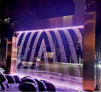 Fuente de cascada interior para vestíbulo de hotel en casa, pantalla de cortina de agua digital de acero inoxidable, palabras gráficas que muestran la fuente