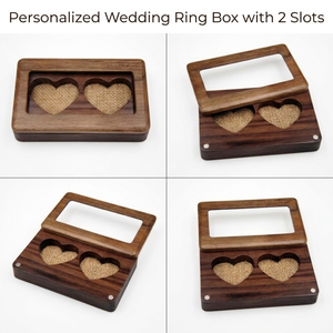 Luxury Handmade Custom Wooden Jewlery <b>Box</b> Vintage Small Double <b>Ring</b> <b>Box</b> Walnut Wooden Wedding <b>Ring</b> <b>Box</b> - Product Image 1