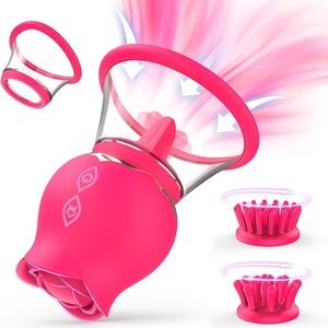 Vibratore a Forma di Rosa per Donne, Stimolatore Clitorideo, Dildo Vibrante con Lingua Vibrante per Punto G, 10 Modalità, Giocattoli Sessuali per Adulti - Product Image 2