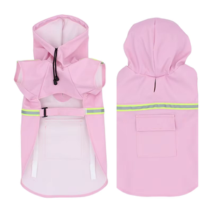 Hot Sales-High Quality Large <b>Dog</b> Raincoat Reflective <b>Waterproof</b> PU Adjustable Drawstring Jacket Classic for Warm Raining Days - Product Image 5