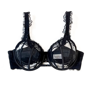 Reggiseno e <span class=keywords><strong>Intimo</strong></span> da Donna Plus Size, Lingerie Femminile, Reggiseno Push-up a Coppa Intera con Pizzo Floreale e Rete - Product Image 5