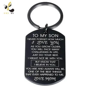Gantungan kunci logam untuk anak saya, gantungan kunci logam hadiah Hari Valentine suami istri, hadiah gantungan kunci cinta