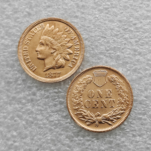 1877 Koin Peringatan Gaya Antik 1 Sen Amerika Serikat "Indian Head Cent", Hadiah, Dekorasi Rumah - Product Image 1