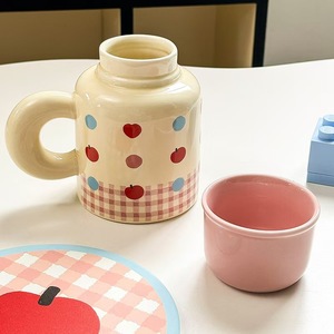 Mug à café en céramique créatif de grande capacité, mignon, motif de chiot de dessin animé, avec couvercle et poignée, coffret cadeau, passe au lave-vaisselle et au <span class=keywords><strong>micro</strong></span>-<span class=keywords><strong>ondes</strong></span>, souvenir, bureau - Product Image 3