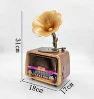 ELETREE YG-7020 Radio Gramophone Vintage avec Haut-parleur Audio Sans Fil FM AM SW USB TF Lecteur MP3 Décoration Rétro pour la Maison Cadeau