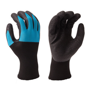 Guanti da <span class=keywords><strong>Lavoro</strong></span> Leggeri con Rivestimento in Lattice Nero Goffrato, Certificati Snell Safety, in Poliestere 13 Gauge per Lavori Industriali - Product Image 2