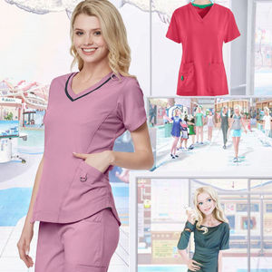 Uniforme Médico de Alta Calidad Personalizable para Mujer, Blusa de Trabajo para Hospital, MOQ Bajo, Fábrica, Poliéster/Rayón/Spandex - Product Image 3