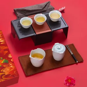 Conjunto de chá tradicional chinês de 2022 ano novo, presente de gongfu chá conjunto para casa ao ar livre carlife