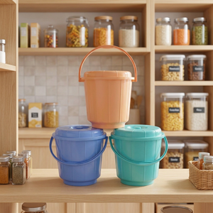 Indian 17L PP Cylinder Machine Plastic Bucket Lid Handle Eco-friendly Lightweight Durable Stackable Customized Color Food Travel - Product Image 2