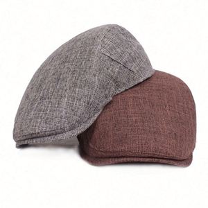 Men's Women's Brown Solid Plain <b>Flat</b> Cabbie Duckbill Newsboy Beret Gatsby Cap Ivy <b>Hat</b> - Product Image 1