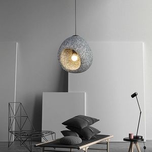 โคมไฟห้อยเพดานสไตล์วบิซาบิสมัยใหม่ สีครีม ดีไซน์มินิมอลแบบนอร์ดิก เหมาะสำหรับใช้ในร้านอาหารหรือข้างเตียง - Product Image 2