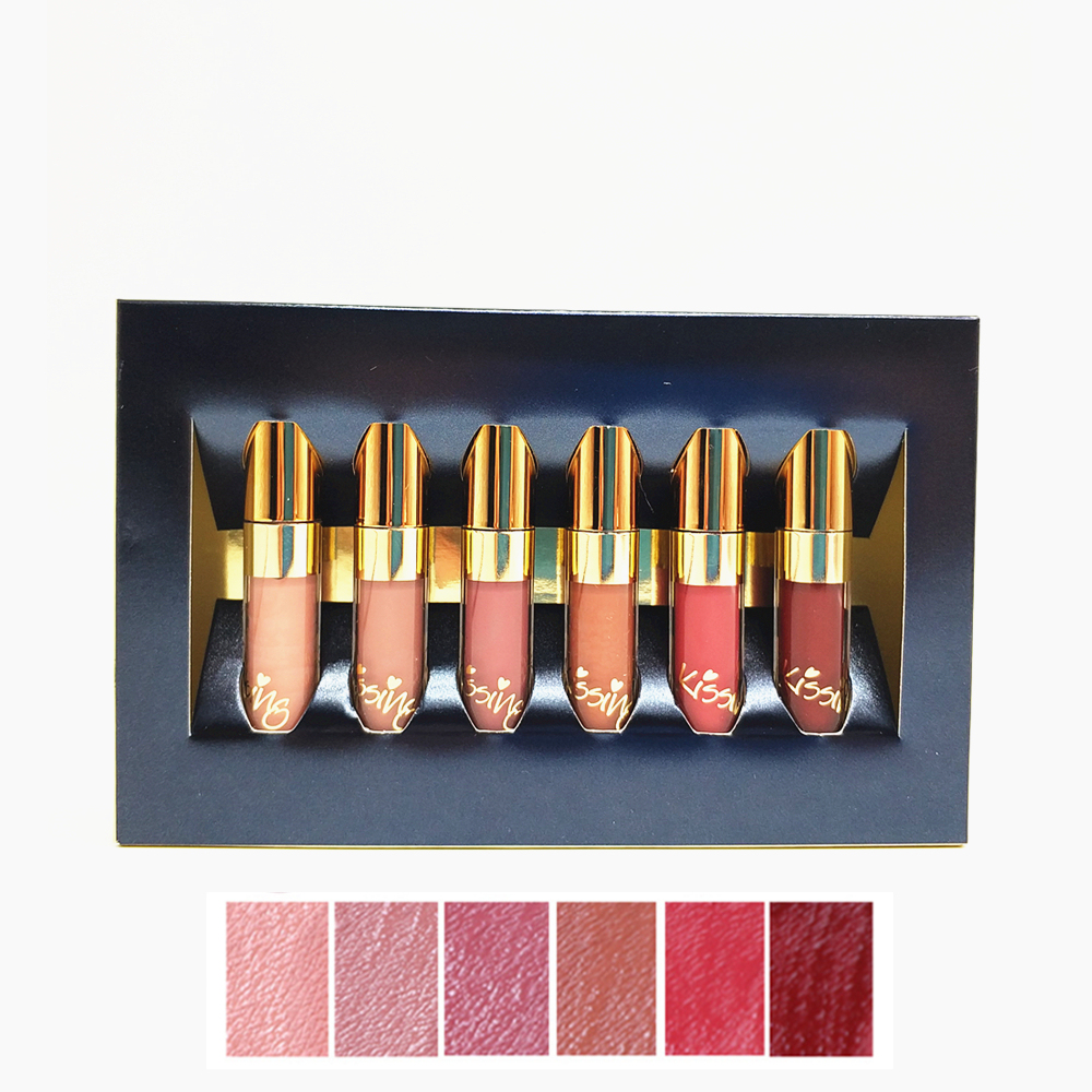 BEAUTY GLAZED 6er-Set Flüssiger Lipgloss – Samtmatt & Super Pigmentiert