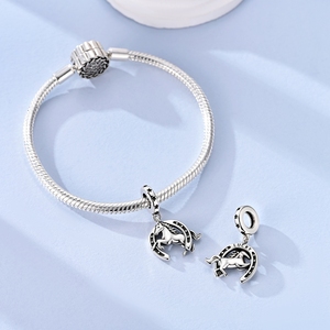 จี้รูปม้าเงินแท้ 925 ดีไซน์ใหม่ล่าสุด ขายส่ง สำหรับทำสร้อยข้อมือ ของขวัญสำหรับผู้หญิง - Product Image 4