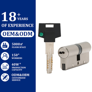 <span class=keywords><strong>Cylindre</strong></span> de <span class=keywords><strong>serrure</strong></span> de porte en laiton <span class=keywords><strong>haute</strong></span> <span class=keywords><strong>sécurité</strong></span> 70 mm, antivol, grade 1 ANSI, à double rangée de goupilles, avec noyau et clés à 10 goupilles - Product Image 1
