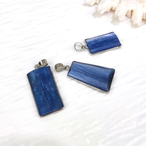 Подвеска из натурального голубого кианита с украшением из драгоценного камня на заказ, различные формы, камень, 925 серебряные украшения, Шарм - Product Image 5