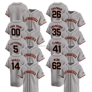 2025 camisetas de béisbol de San Francisco Road Limited para hombre, ropa de talla grande personalizada con logotipos bordados cosidos, uniformes grises - Product Image 1