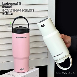 316 Stainless Steel Portable <b>Thermos</b> Coffee <b>Cup</b> 500 ml with Global Major Cities Skylines Pattern with Lid - Product Image 2