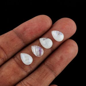 YASHEE Pierre de lune arc-en-ciel naturelle, cabochon en forme de poire, 10x7 MM, pierre précieuse en vrac pour la fabrication de bijoux - Product Image 3