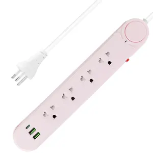 TISI Thailand Outlet Electric Extension Power Strip 2 USB Ports Multi Plug Outlet Extender Ports