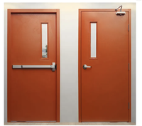 Porte de passage double à ouverture sécurisée en acier ignifuge avec isolation thermique, design moderne, fabricant Jelson