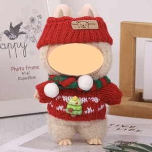 Bán buôn unisex thời trang búp bê quần áo cho labubu v1v2v3 bông phim hoạt hình đồ chơi giáng sinh Set (Áo len hat khăn Set) - Product Image 3