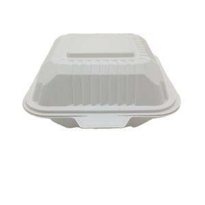 Contenedor de comida de almidón de maíz para llevar, caja de comida de concha de almeja, <span class=keywords><strong>microondas</strong></span> compostable desechable - Product Image 1