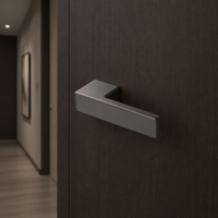 Poignée de serrure de porte italienne moderne minimaliste finition satinée levier silencieux à aspiration magnétique écologique pour les chambres à coucher