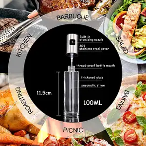 Niseven Hot Verkoop Glazen Spuitoliefles Multifunctionele Olijfoliefles Spray Draagbare Oliespuit Voor Salade Bbq Keukengereedschap