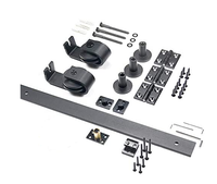 Kit de porte pliante de style grange RHETECH, robuste, à montage supérieur, noire, pour 4 portes
