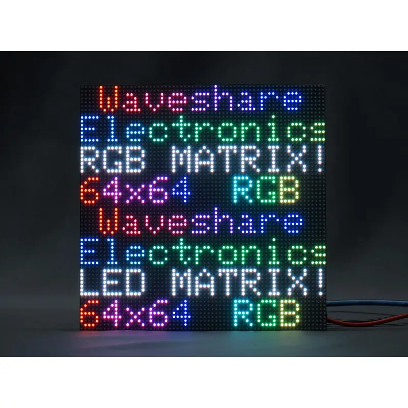 RGB Full-Color LED Matrix Panel, 3mm Pitch, 64x64 Pixels, Adjustable Brightness