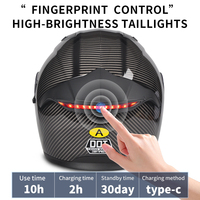 Promotion Casque Moto Ouvert ABS Modulaire avec Feu Arrière LED Homologué DOT Toutes Saisons pour Cyclisme & Motocross