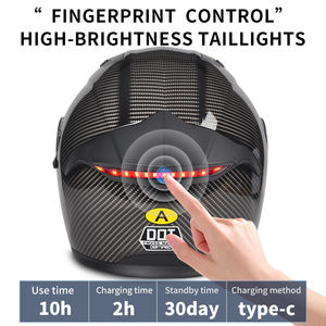 بيع ساخن خوذة دراجة نارية مفتوحة الوجه ABS بتصميم وحدات مع ضوء خلفي LED وموافق عليها من DOT لجميع الفصول لركوب الدراجات وسباقات الموتوكروس - Product Image 3