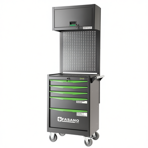 Fasano <b>Tools</b> <b>Rolling</b> <b>Tool</b> Cabinet 5 Drawer With Pegboard Storage For Workshop Use - Product Image 2