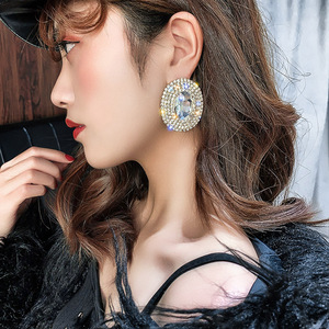 Kyimei — boucles <span class=keywords><strong>d</strong></span>'oreilles rondes pour femmes, bijoux du marché bon marché, couleurs or, argent, <span class=keywords><strong>diamant</strong></span>, mode aiwu - Product Image 6