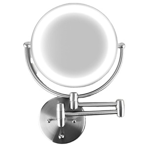 Thắp sáng gương trang điểm treo tường <span class=keywords><strong>LED</strong></span> hai mặt Magnifying Vanity gương với cánh tay mở rộng 360 xoay cạo phòng tắm - Product Image 1