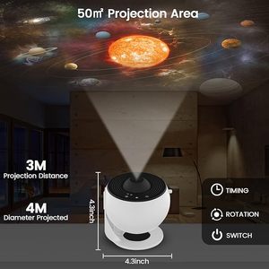Home Planetarium Galaxy Projector, <span class=keywords><strong>proyector</strong></span> de sistema <span class=keywords><strong>planetario</strong></span> 12 en 1, luz nocturna, cine en casa, techo y uso de citas - Product Image 4