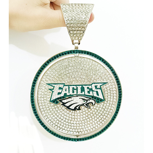 Compre un Moderno Collar <span class=keywords><strong>de</strong></span> Plata con Colgante <span class=keywords><strong>de</strong></span> los Philadelphia Eagles Esmaltado para <span class=keywords><strong>Hombre</strong></span> - Product Image 1