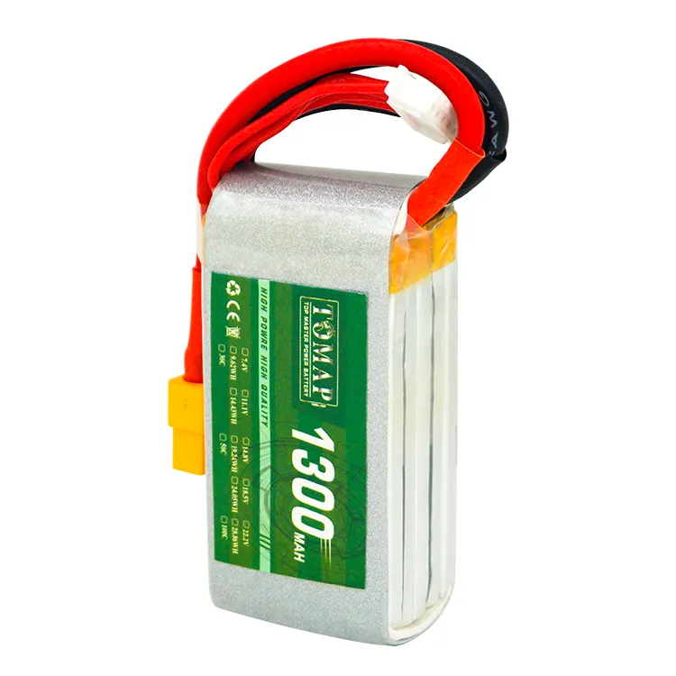 Waterproof RC lipo battery 1300mah 25c 6s 22.2V li-polymer battery with XT60 charger connector