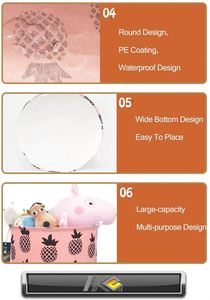 Waterproof Foldable Cotton <b>Storage</b> Bin Drawstring Style <b>Laundry</b> Basket Organizer Home Dirty Clothes Hamper Toy Bins Gift Basket - Product Image 5