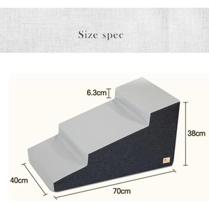 <b>Pet</b> Stairs For Dogs Grey 40x70x38 Cm Durable Cloth Steps For Bed <b>Sofa</b> Access - Product Image 5