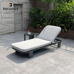 Muebles de aluminio para exteriores personalizados de gama alta, <span class=keywords><strong>tumbonas</strong></span> portátiles impermeables <span class=keywords><strong>grises</strong></span> ligeras ajustables para piscina de Hotel - Product Image 4